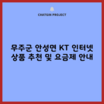 무주군 안성면 KT 인터넷 상품 추천 및 요금제 안내