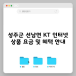 성주군 선남면 KT 인터넷 상품 요금 및 혜택 안내