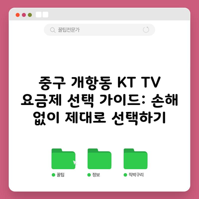 중구 개항동 KT TV 요금제 선택 가이드: 손해 없이 제대로 선택하기