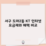 서구 도마2동 KT 인터넷 요금제와 혜택 비교