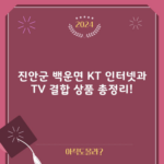 진안군 백운면 KT 인터넷과 TV 결합 상품 총정리!