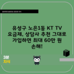 유성구 노은1동 KT TV 요금제, 상담사 추천 그대로 가입하면 최대 60만 원 손해!