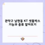 관악구 남현동 KT 셋톱박스 기능과 종류 알아보기