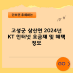 고성군 삼산면 2024년 KT 인터넷 요금제 및 혜택 정보