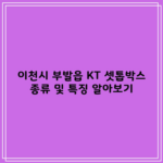 이천시 부발읍 KT 셋톱박스 종류 및 특징 알아보기