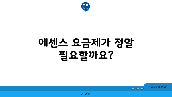 에센스 요금제가 정말 필요할까요?