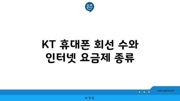 KT 휴대폰 회선 수와 인터넷 요금제 종류