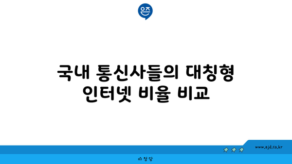 국내 통신사들의 대칭형 인터넷 비율 비교