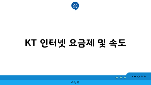 KT 인터넷 요금제 및 속도