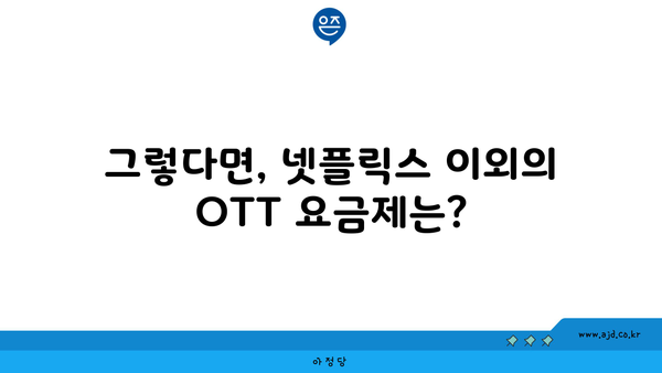 그렇다면, 넷플릭스 이외의 OTT 요금제는?