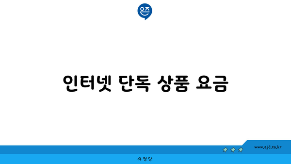 인터넷 단독 상품 요금