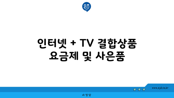 인터넷 + TV 결합상품 요금제 및 사은품