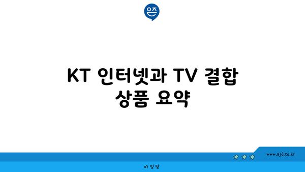 KT 인터넷과 TV 결합 상품 요약