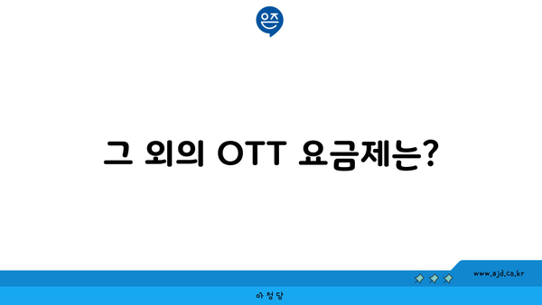 그 외의 OTT 요금제는?