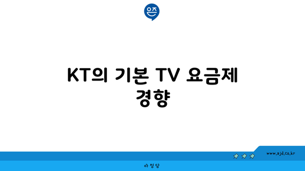 KT의 기본 TV 요금제 경향