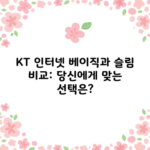 KT 인터넷 베이직과 슬림 비교: 당신에게 맞는 선택은?