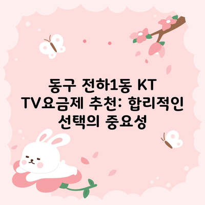 동구 전하1동 KT TV요금제 추천: 합리적인 선택의 중요성