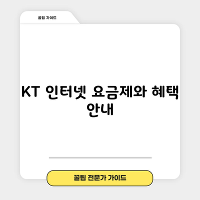 KT 인터넷 요금제와 혜택 안내