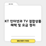 KT 인터넷과 TV 결합상품 혜택 및 요금 정리