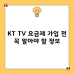 KT TV 요금제 가입 전 꼭 알아야 할 정보