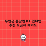 무안군 운남면 KT 인터넷 추천 요금제 가이드