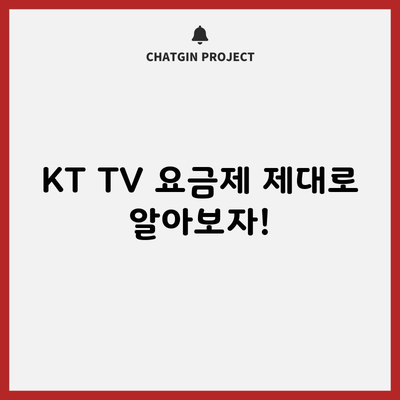 KT TV 요금제 제대로 알아보자!