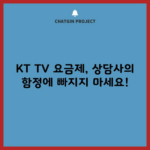 KT TV 요금제, 상담사의 함정에 빠지지 마세요!