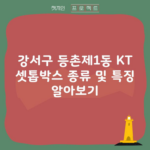 KT 셋톱박스 종류 및 특징 알아보기