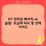 KT 인터넷 베이직 vs 슬림: 요금제 비교 및 선택 가이드