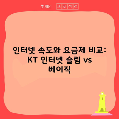 인터넷 속도와 요금제 비교: KT 인터넷 슬림 vs 베이직