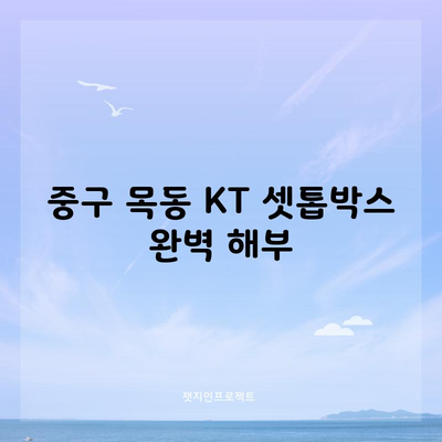 중구 목동 KT 셋톱박스 완벽 해부