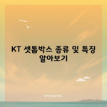 KT 셋톱박스 종류 및 특징 알아보기