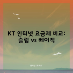 KT 인터넷 요금제 비교: 슬림 vs 베이직