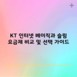 KT 인터넷 베이직과 슬림 요금제 비교 및 선택 가이드