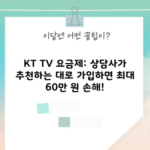 KT TV 요금제: 상담사가 추천하는 대로 가입하면 최대 60만 원 손해!