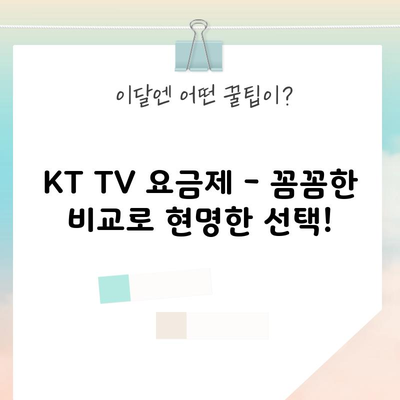 KT TV 요금제 – 꼼꼼한 비교로 현명한 선택!