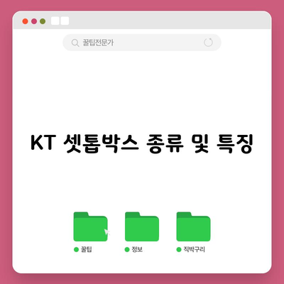 KT 셋톱박스 종류 및 특징