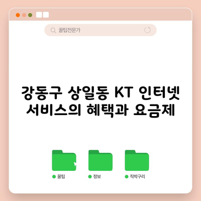 강동구 상일동 KT 인터넷 서비스의 혜택과 요금제