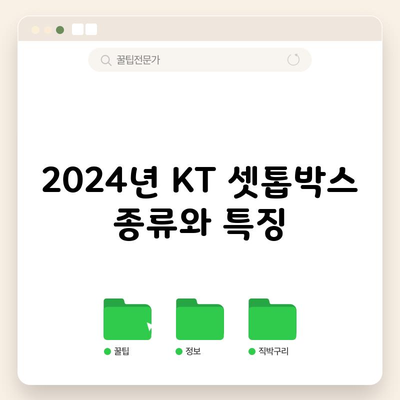 2024년 KT 셋톱박스 종류와 특징