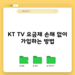 KT TV 요금제 손해 없이 가입하는 방법