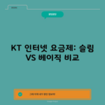 KT 인터넷 요금제: 슬림 VS 베이직 비교