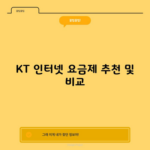 KT 인터넷 요금제 추천 및 비교