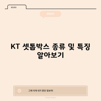 KT 셋톱박스 종류 및 특징 알아보기