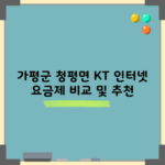 가평군 청평면 KT 인터넷 요금제 비교 및 추천