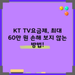 KT TV요금제, 최대 60만 원 손해 보지 않는 방법!