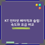 KT 인터넷 베이직과 슬림: 속도와 요금 비교