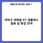 대덕구 대화동 KT 셋톱박스 종류 및 특징 안내