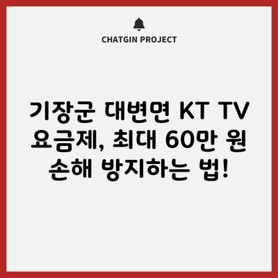 기장군 대변면 KT TV 요금제, 최대 60만 원 손해 방지하는 법!