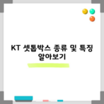 KT 셋톱박스 종류 및 특징 알아보기