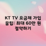 KT TV 요금제 가입 꿀팁: 최대 60만 원 절약하기